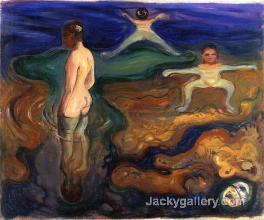 Bathing Boys c. by Edvard Munch paintings reproduction
